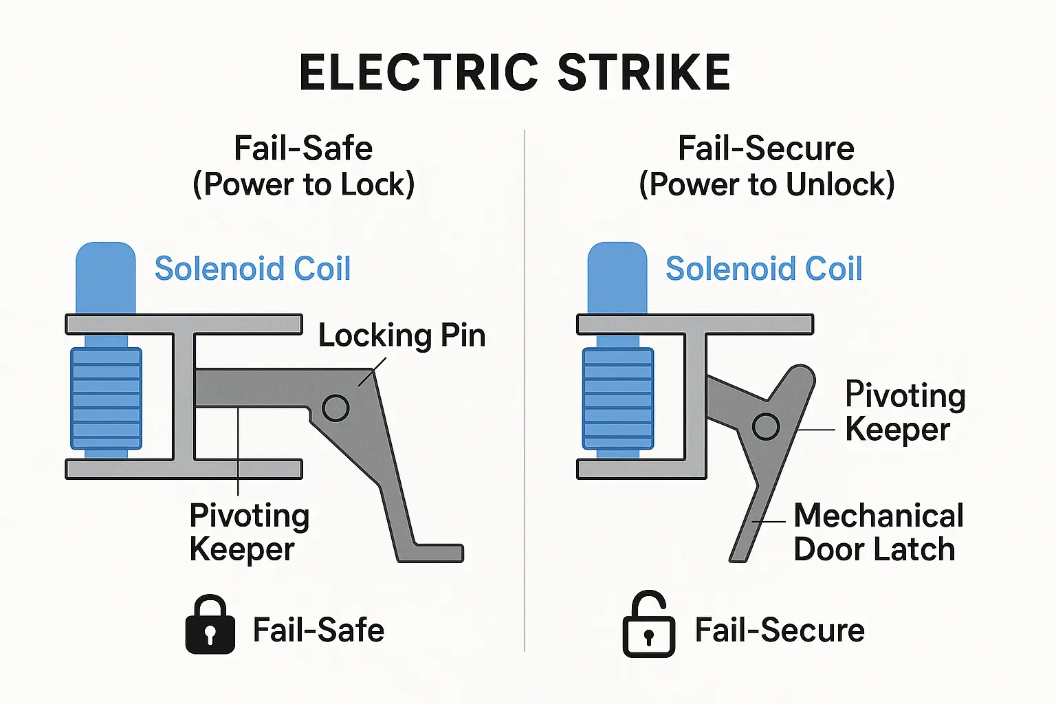 Understanding the electric strike anatomy and operational modes: how solenoids and mechanical keepers work together to control door locking.