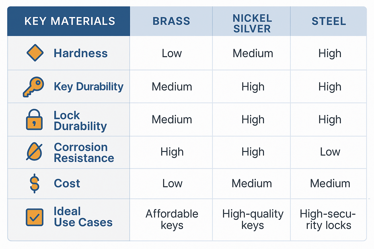 The sacrificial key principle: choosing the right material can protect your expensive lock by allowing the key to wear first.