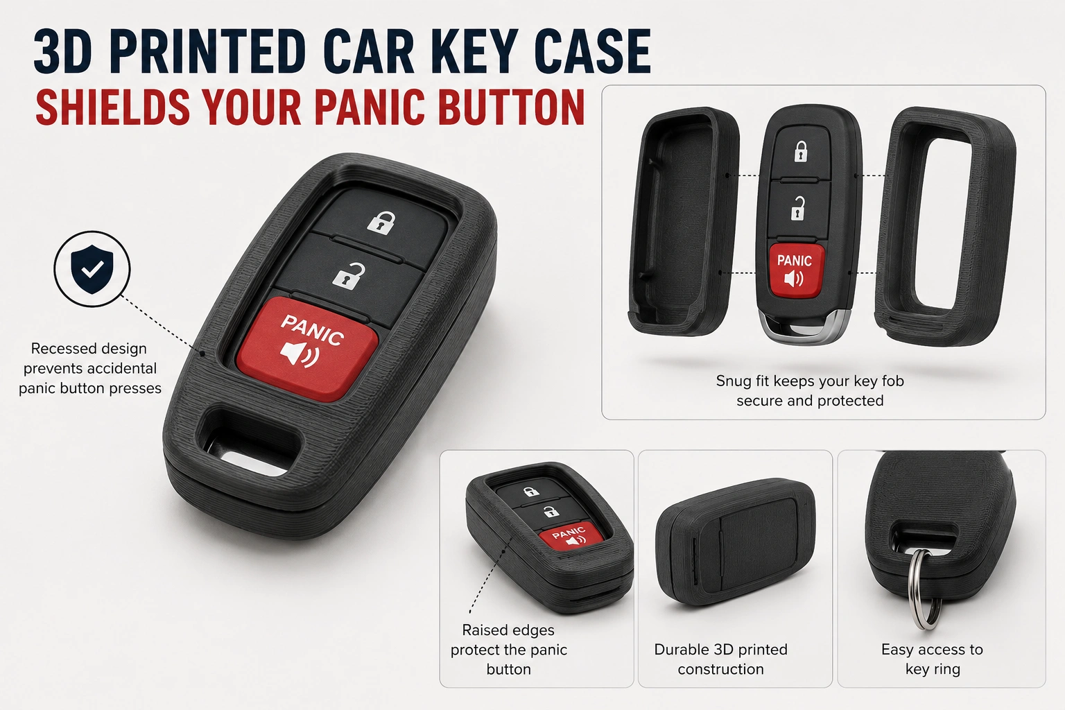3D printed car key case