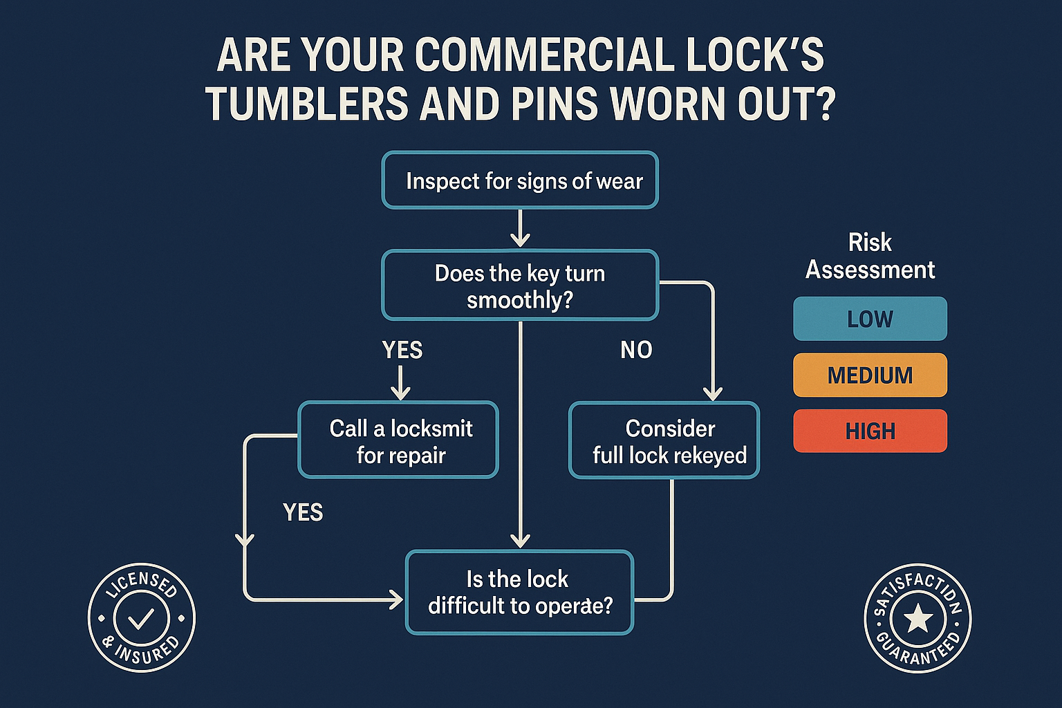 Simplify your lock maintenance decisions with this clear diagnostic tool that guides you through identifying wear and choosing the right next steps, ensuring sustained security and cost-effective solutions.