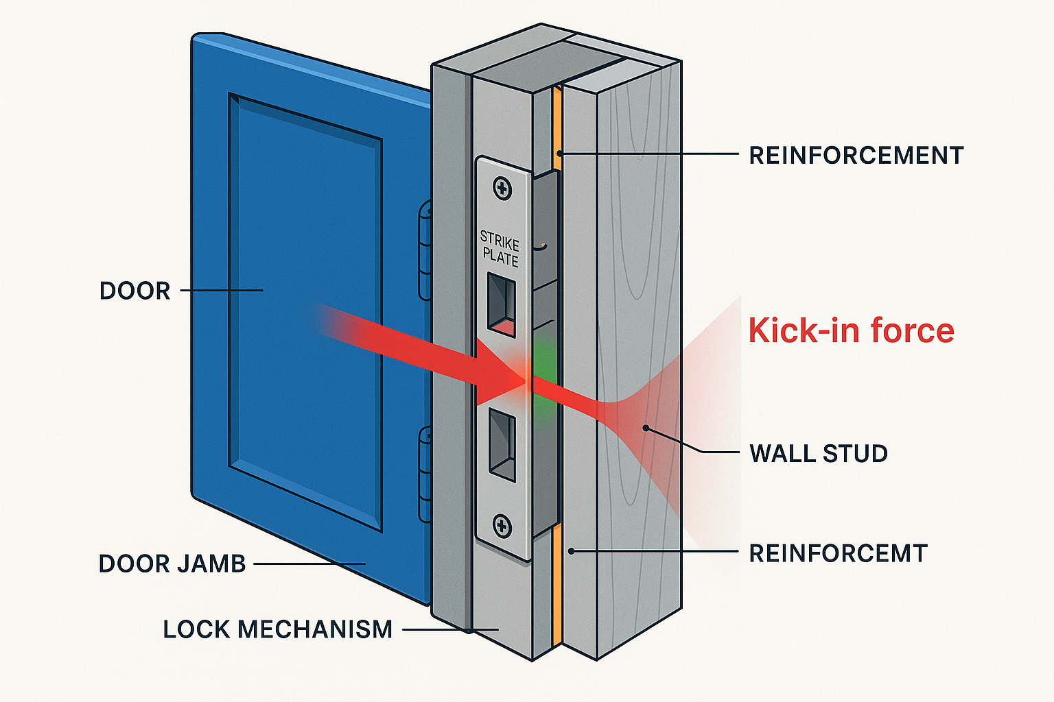 Damaged Lock and Door Structure