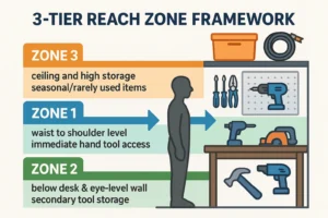 3-tier reach zone frame