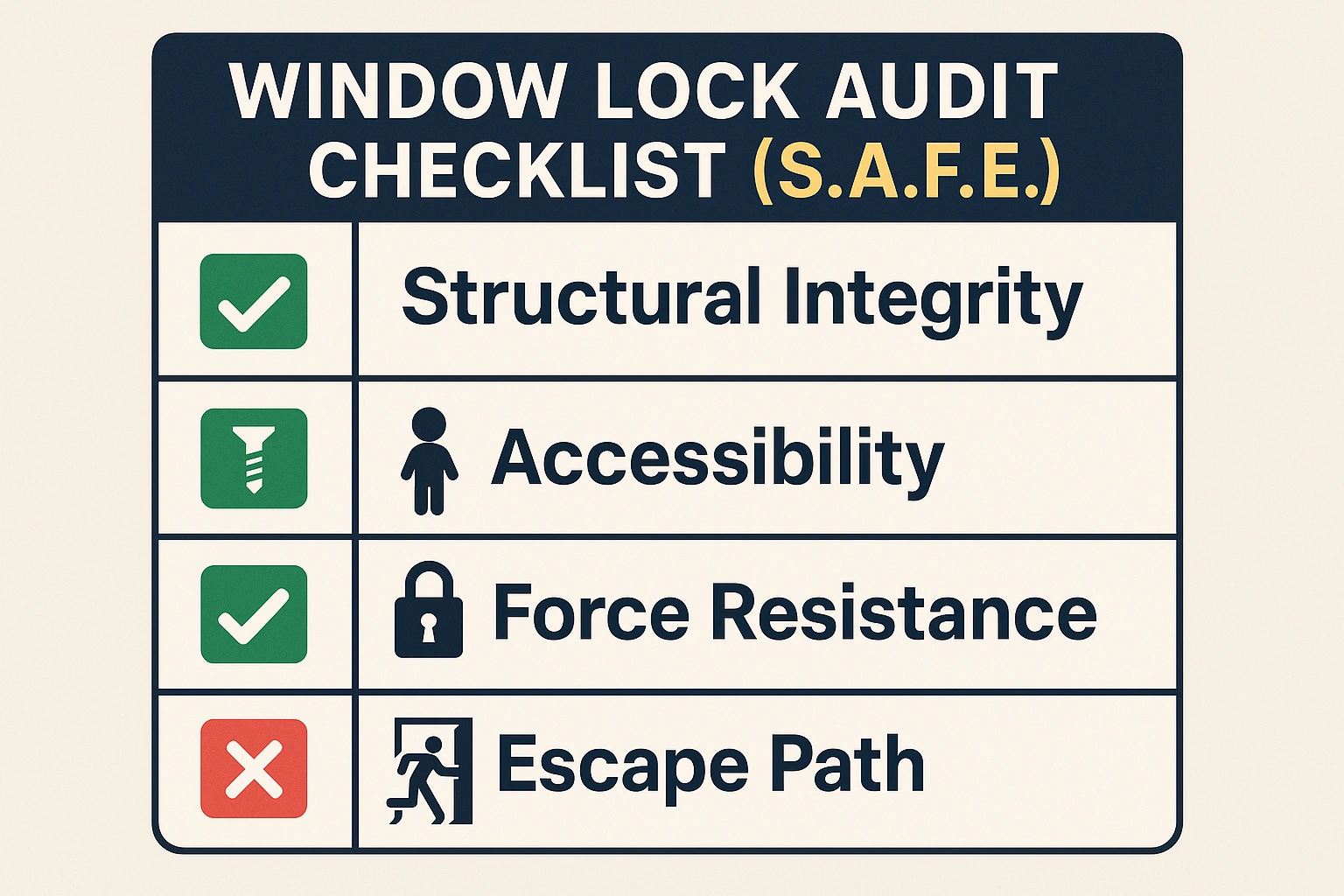 Window Lock Audit Checklist (SAFE)