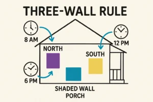 This image anchors memory of effective physical testing by showing the correct placement of test samples and recommended times for observing color changes, enhancing decision confidence.