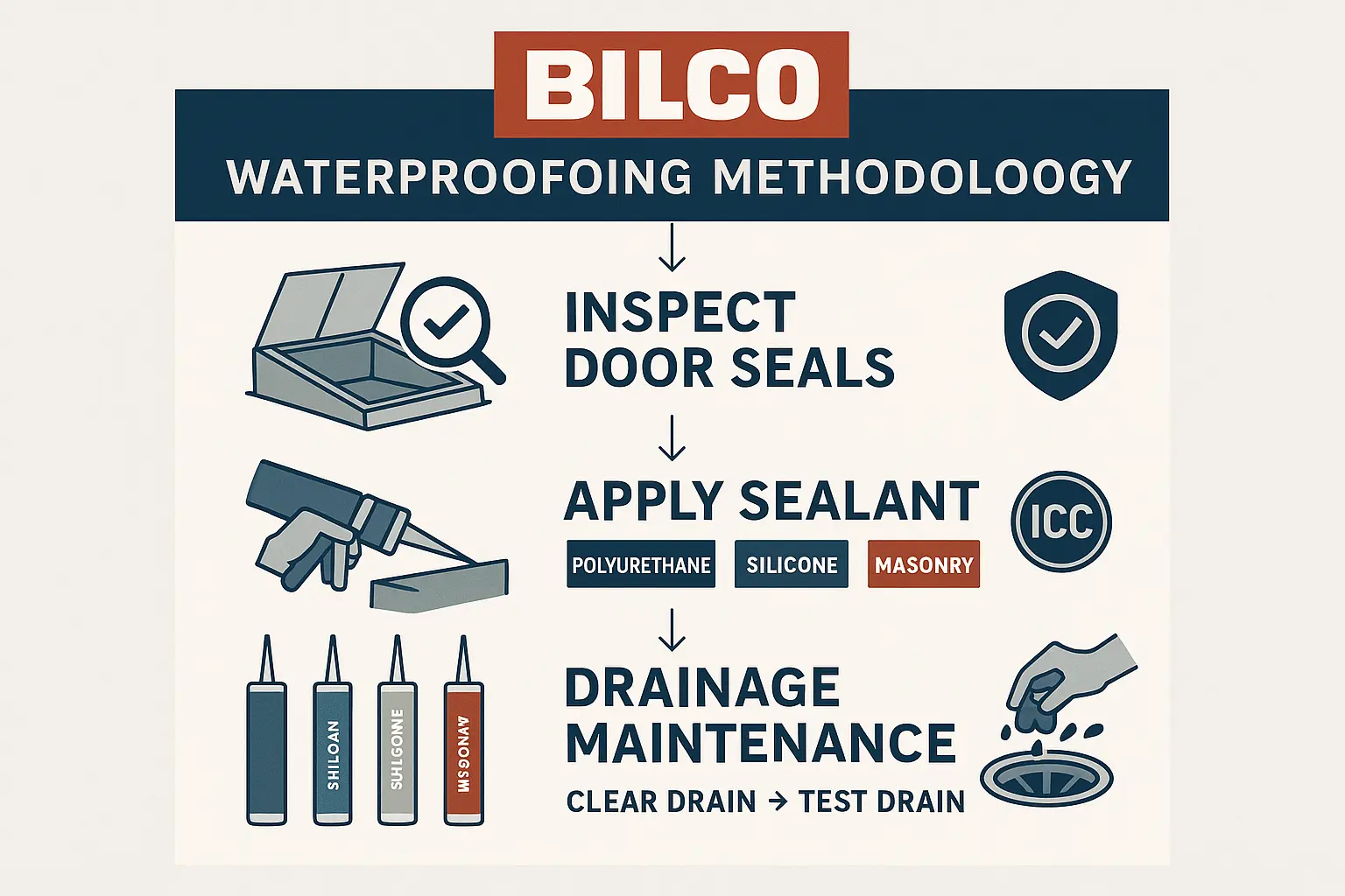 Use this clear diagnostic checklist to efficiently identify the root cause of your Bilco door leak and select the right waterproofing solution with confidence.