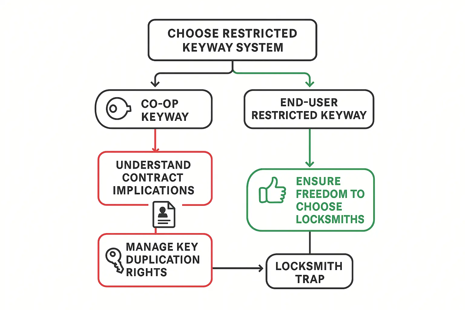 Understanding how restricted keyways physically prevent unauthorized key duplication by using specialized components like sidebars and sliders, unlike standard keys that can be copied easily at kiosks.