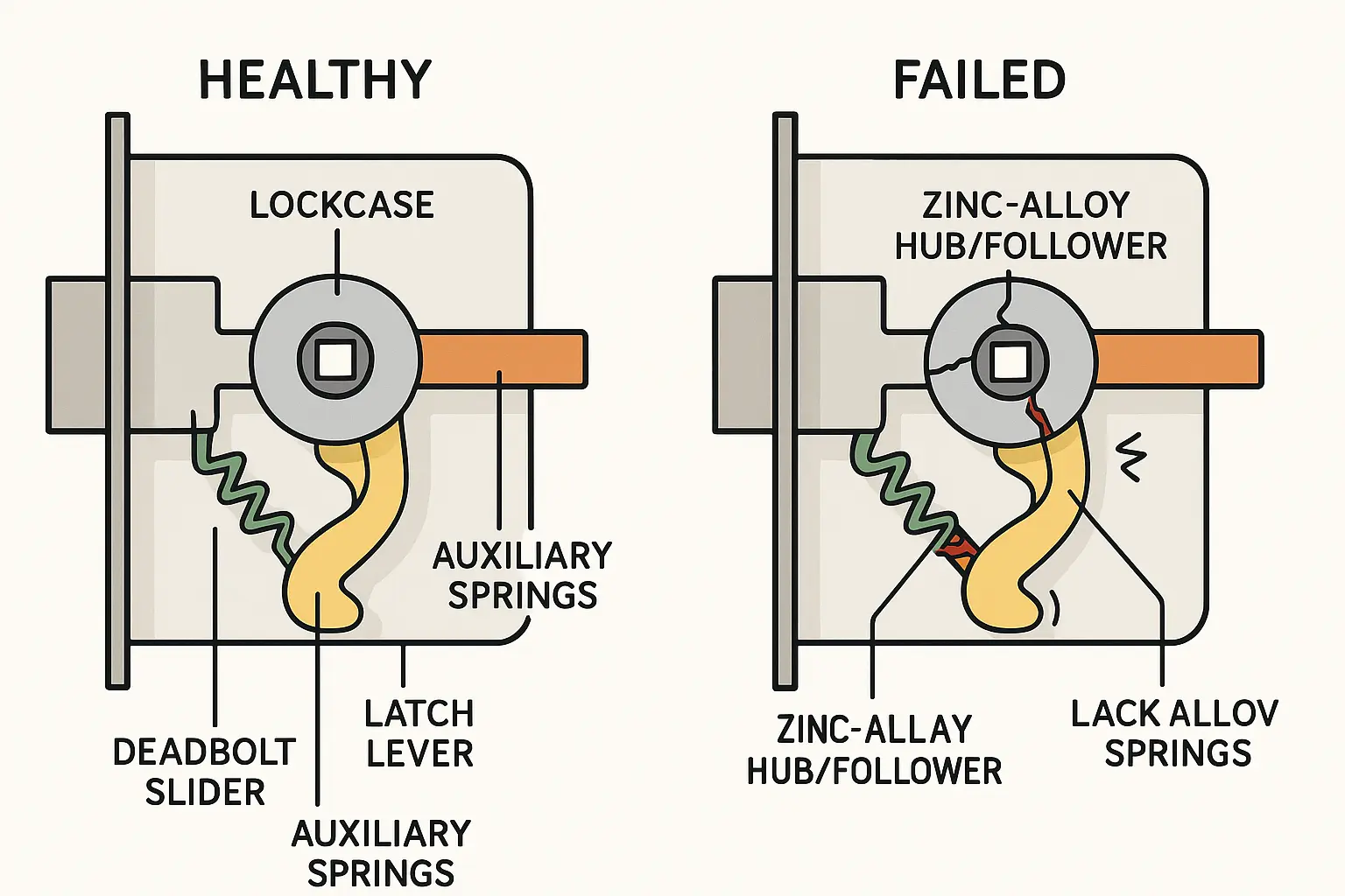 This flowchart acts as a rapid guide for users to isolate the cause of their mortise lock problems within 30 seconds, empowering quick decisions between lubricating, cylinder replacement, or full lockbody repair.
